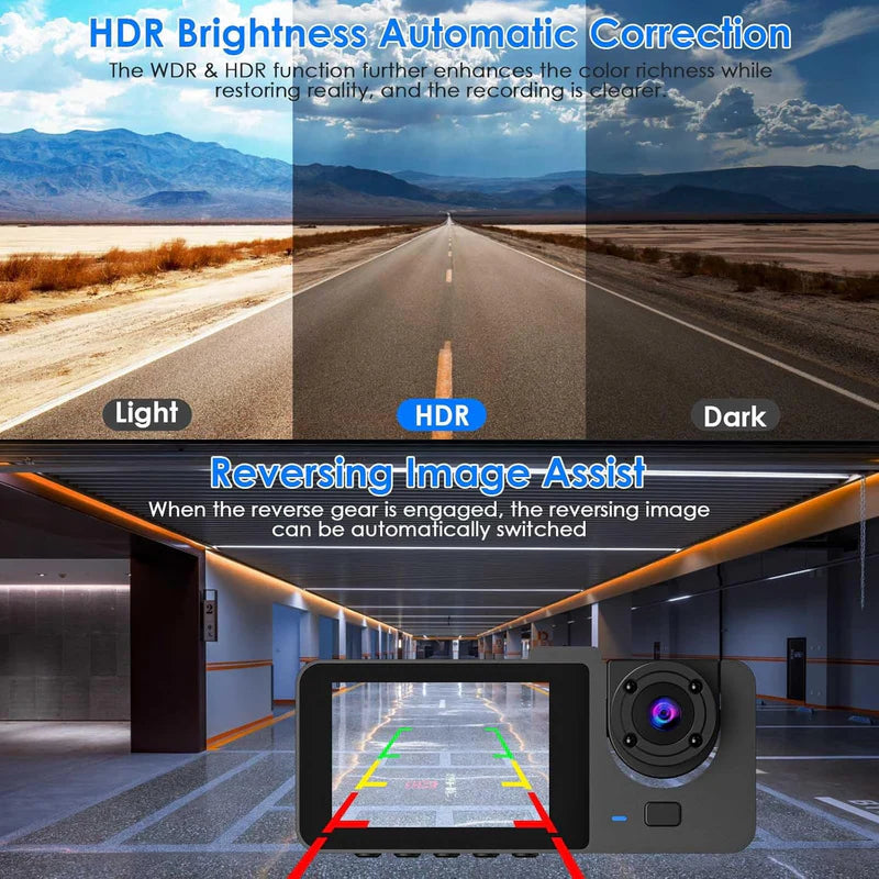 Triple Camera DVR Dash Cam