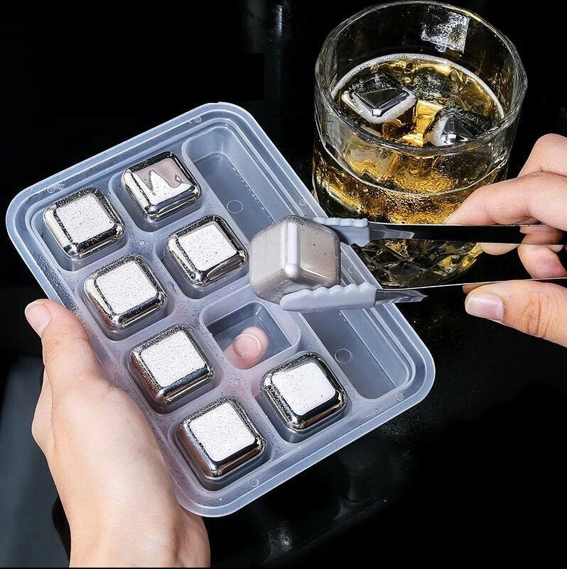 Stainless Steel Ice Cubes (12 Pcs)