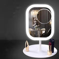 Desktop Mirror with Light Bulb Fill Light
