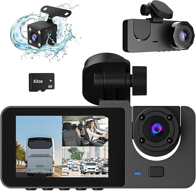 Triple Camera DVR Dash Cam