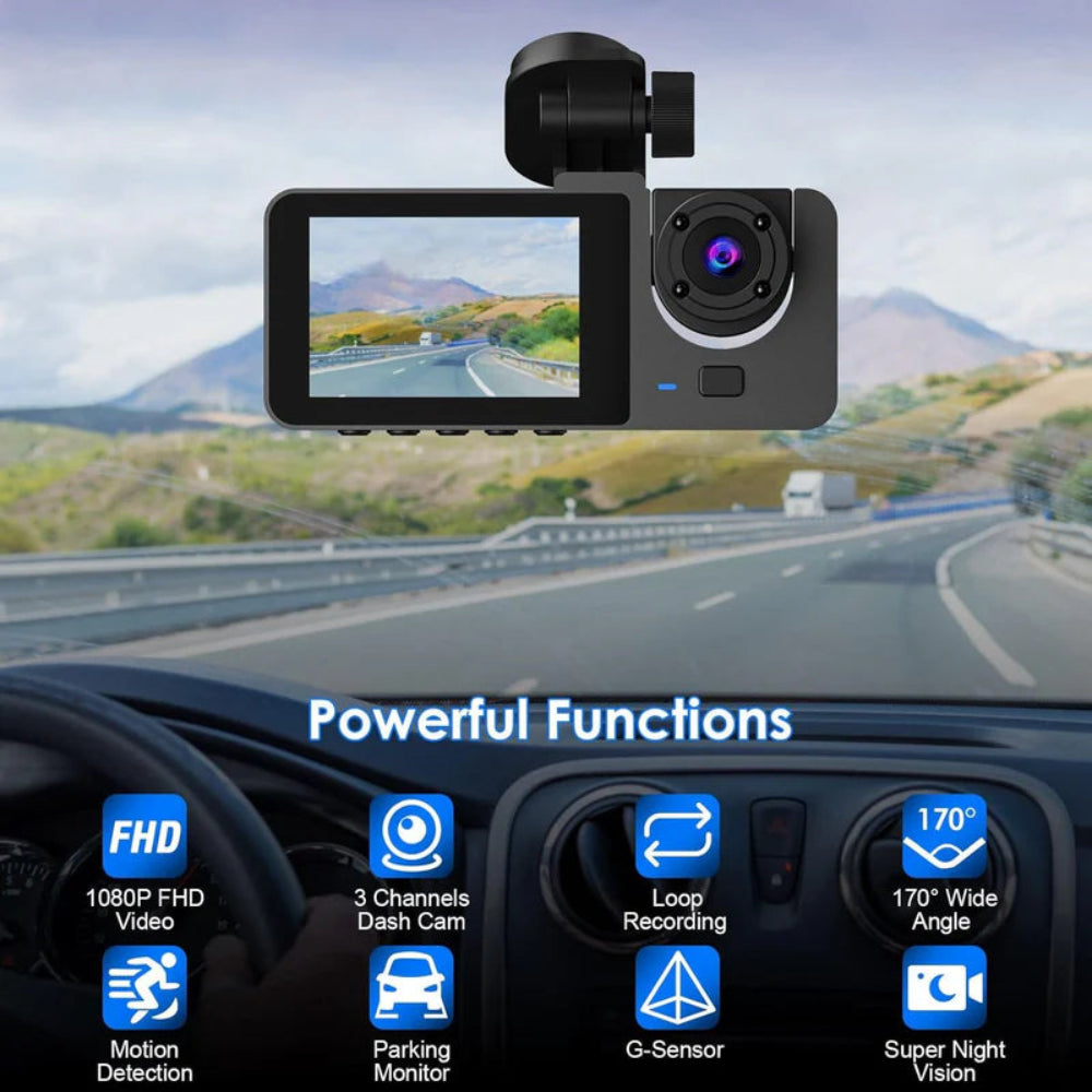 Triple Camera DVR Dash Cam