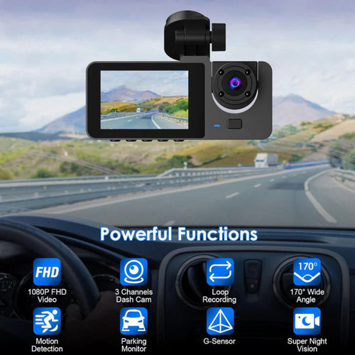 Triple Camera DVR Dash Cam