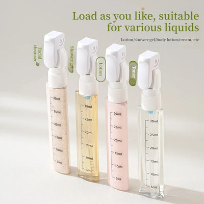 4-in-1 Sustainable Plastic Travel Dispenser Bottle