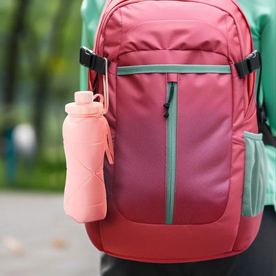 600ml Foldable Silicone Water Bottle – Reusable Leakproof Sports Bottle